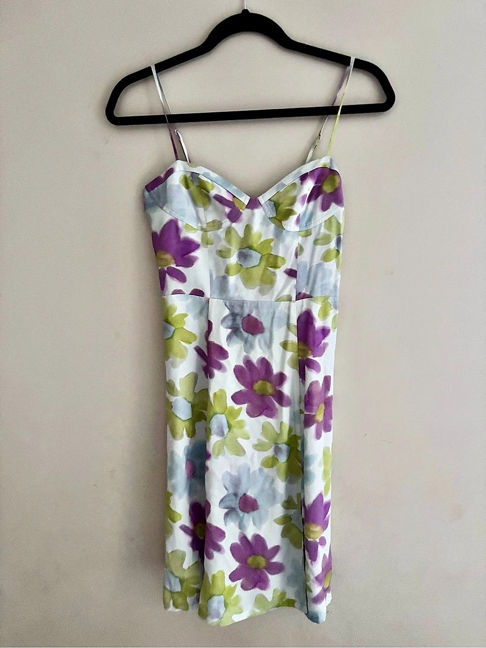 Sunday Best Floral Mini Dress in Purple & Green Size XS